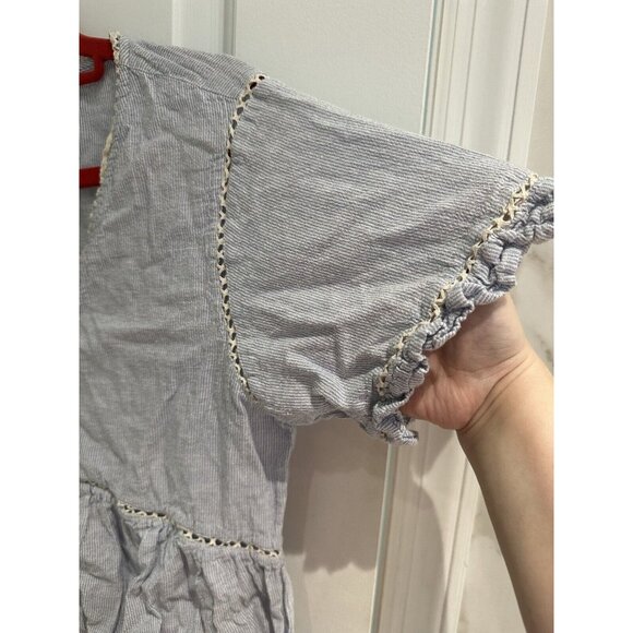 ZARA Women’s Dress Blue Cottagecore Fairy Button Flowy Prarie Size Medium - Picture 6 of 11